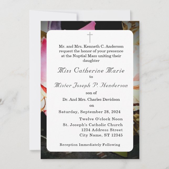 Invitación El amor está en el Boda de Bloom Photo/Rosa (Anverso)