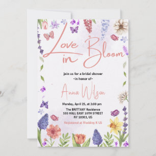 Invitación el amor está en flor brunch y burbujeante baby sho