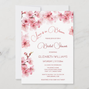 Invitación El amor está en flor   Cherry Blossom Bridal Showe