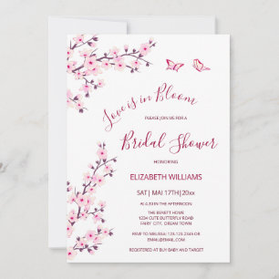 Invitación El amor está en flor   Cherry Blossom Bridal Showe