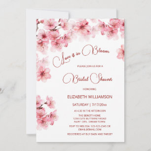 Invitación El amor está en flor   Cherry Blossom Bridal Showe