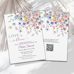 Invitación El amor está en flor Código QR de la ducha de la n
