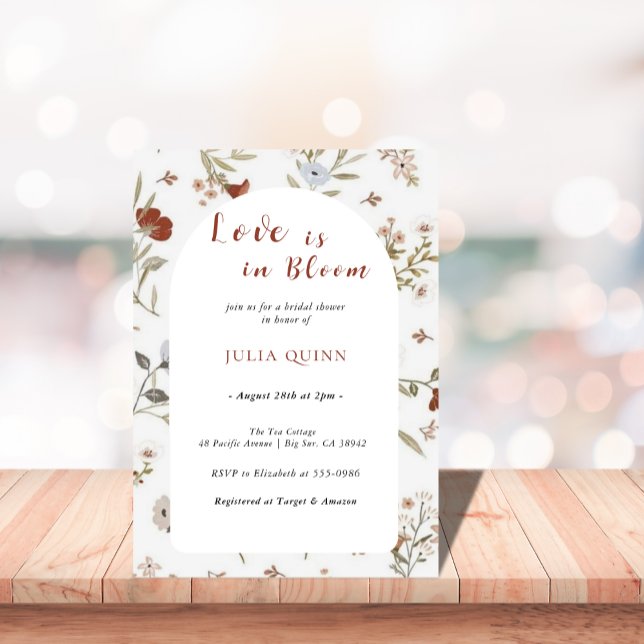Invitación el amor está en flor de la ducha de novia boho (Subido por el creador)