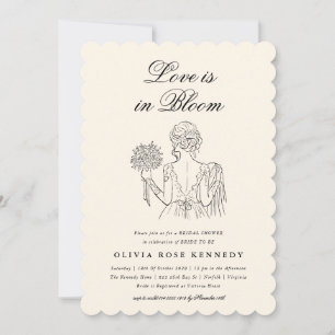 Invitación El amor está en flor Elegante Ducha de Novia Ilust