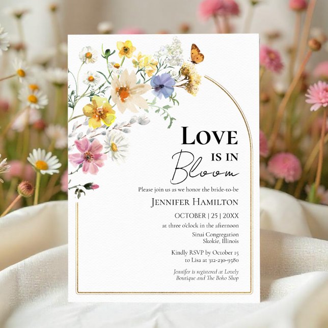 Invitación El amor está en flor | Flor silvestre Boho Bridal  (Subido por el creador)