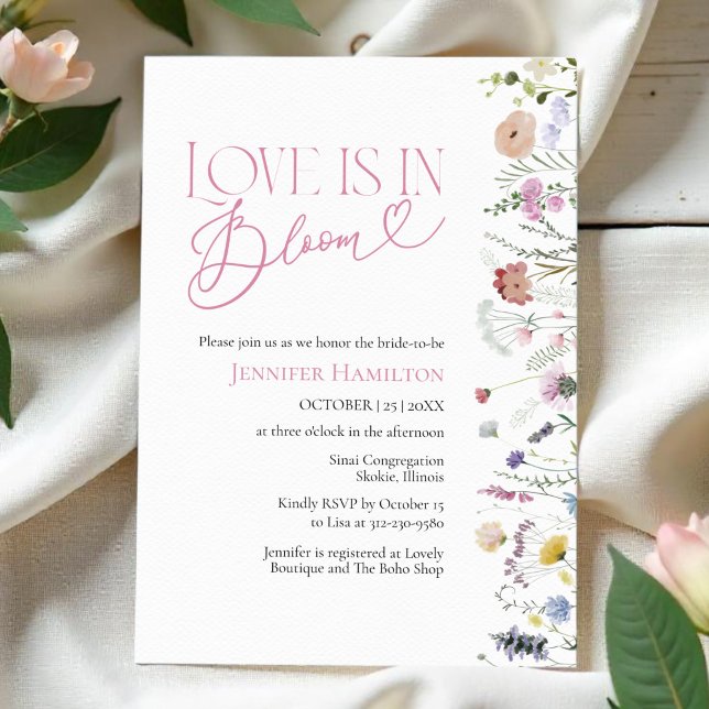 Invitación El amor está en flor | Flor silvestre Boho Bridal  (Subido por el creador)