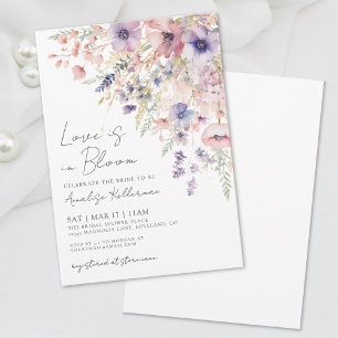 Invitación El amor está en flor Floral Regadera de novia de f
