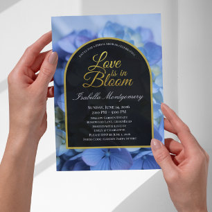 Invitación El amor está en flor Hortensia azul delicada