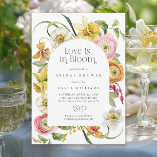 Invitación El amor está en flor: Lluvia de flores para la nov