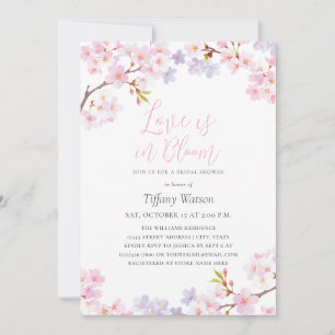 Invitación El amor está en flor Novia de cerezo Shower Nupcia