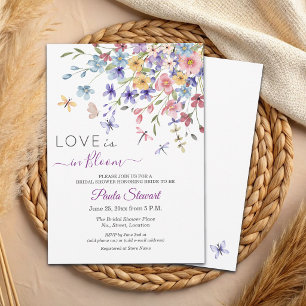 Invitación El amor está en flor Novia de libélulas ducha