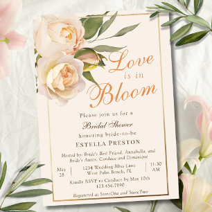 Invitación El amor está en flor Rosas blancas Regadera de nov