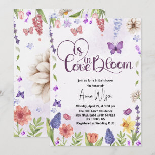 Invitación el amor está en flor silvestre primavera ducha de