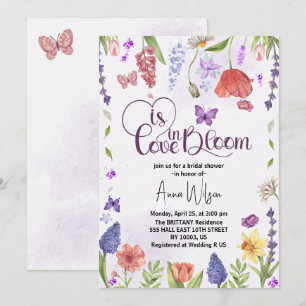 Invitación el amor está en flor silvestre primavera ducha de