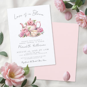 Invitación El Amor Está en Flor Té Floral para Despedida de S