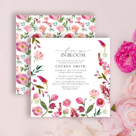 Invitación El Amor Está En Flores Rosadas En Bloom Ducha Brid
