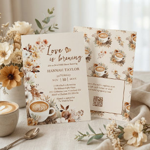 Invitación El Amor está en Infusión Código QR Desayuno Nupcia