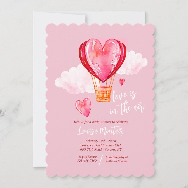Invitación El amor está en la ducha Air Bridal (Anverso)