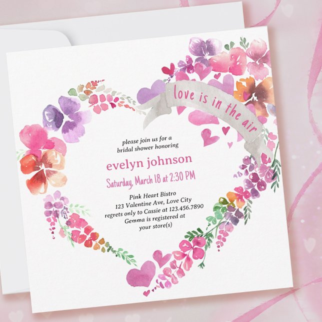 Invitación El amor está en la ducha Air Floral Heart Bridal (Subido por el creador)