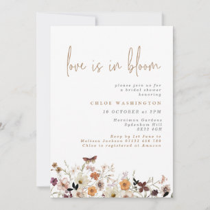 Invitación El amor está en la ducha de flores salvajes de la