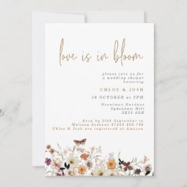 Invitación El amor está en la ducha de flores silvestres de l