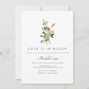Invitación El amor está en la ducha de flores silvestres en f