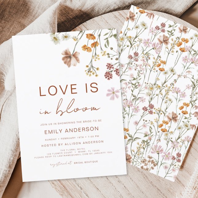 Invitación El amor está en la ducha de flores silvestres en f (Subido por el creador)
