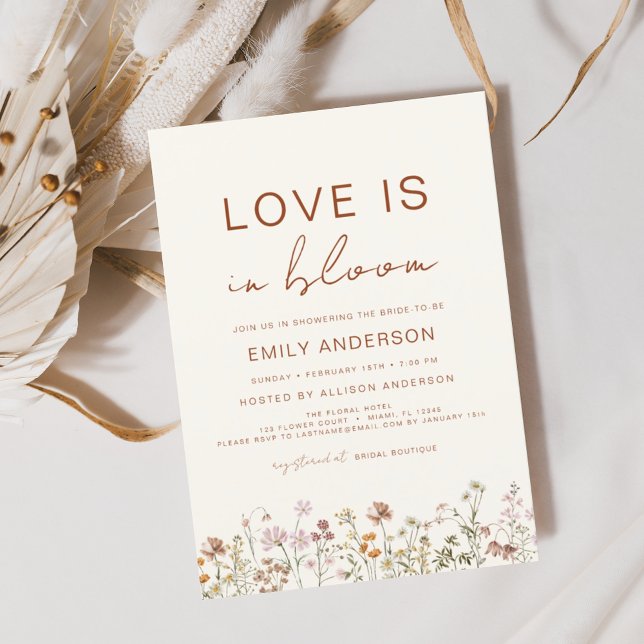 Invitación El amor está en la ducha de flores silvestres en f (Subido por el creador)