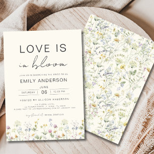 Invitación El amor está en la ducha de flores silvestres en f