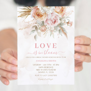 Invitación El amor está en la ducha de novias de boho ruso en