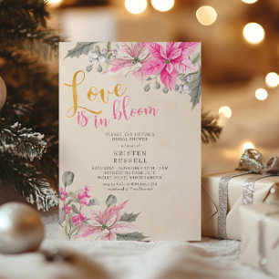 Invitación El amor está en la ducha de novias de Poinsettia