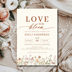 Invitación El amor está en la ducha de novias del Boho Wildfl