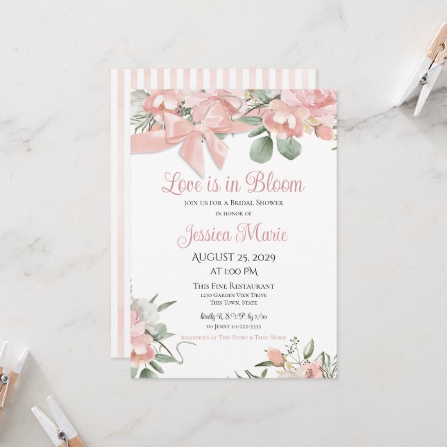 Invitación El amor está en la ducha de novias en Bloom (Anverso/Reverso In Situ)