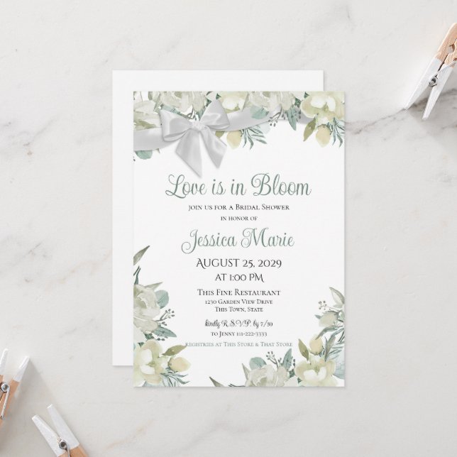 Invitación El amor está en la ducha de novias en Bloom (Anverso/Reverso In Situ)