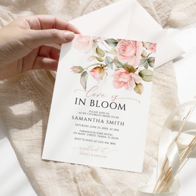 Invitación El amor está en la ducha rosa rosada y verde de no (Subido por el creador)