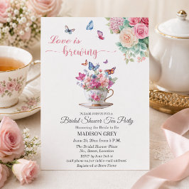 Invitación El amor está en la fiesta de té de la ducha de nov