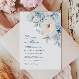 Invitación El amor está en la flor azul de la sangre ducha de