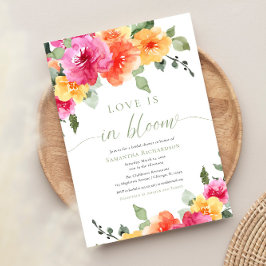 Invitación El amor está en la flor colorida ducha de novias p