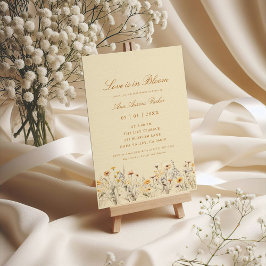 Invitación El Amor Está En La Flor De La Floral De La Madera