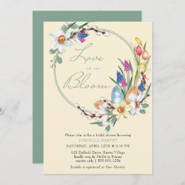 Invitación El amor está en la flor de primavera floreciente d