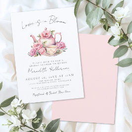Invitación El Amor Está En La Flor Del Té Floral En La Ducha