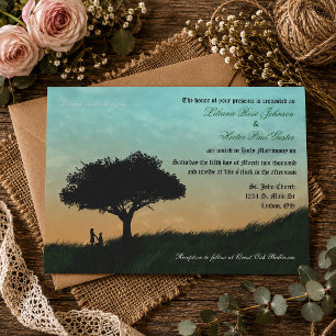 Invitación El amor está en la puesta de sol del horizonte Bod