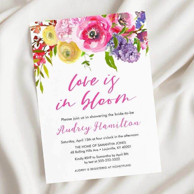 Invitación El Amor Está En Sangre Negrita Floral Bridal Showe (Subido por el creador)
