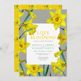 Invitación El amor está floreciendo boda de daffodils amarill