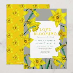 Invitación El amor está floreciendo boda de daffodils amarill
