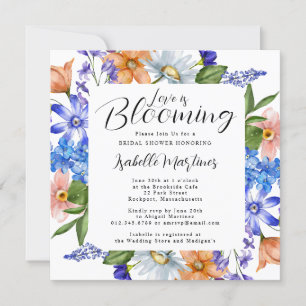 Invitación El amor está floreciendo una ducha de novia con fl