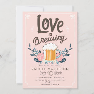 Invitación El amor está fraguando la ducha de novia con cerve