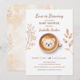 Invitación El Amor Está Madurando Oso de Peluche Baby Shower