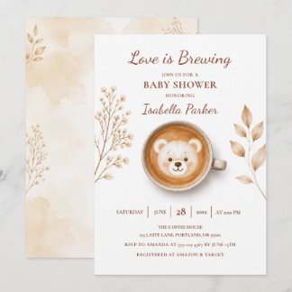Invitación El Amor Está Madurando Oso de Peluche Baby Shower