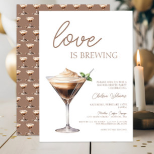 Invitación El amor está preparando a Espresso Martini Bachelo